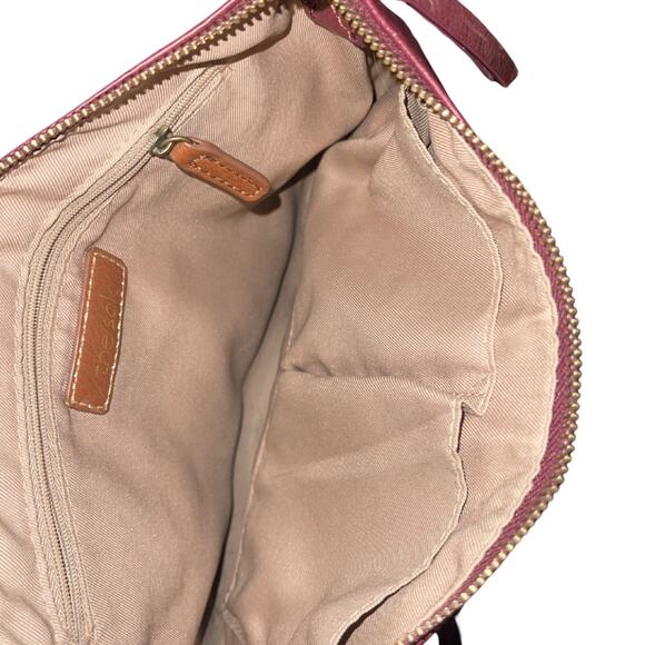 The Sak Oleta Burgundy Genuine Leather Crossbody Handbag Hobo Purse Hippy Gypsy - Picture 5 of 6